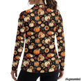 thumbnail image 2 of Jeiento Women's Autumn Pumpkin Leaf Golf Shirts, V Neck Fall Outdoor Tops, Long Sleeve Moisture Wicking Breathable Top for Workout, Tennis and Hiking, 2 of 7