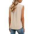 thumbnail image 5 of Ltctricy Women's Plus Size Tank Tops Collared Pleated Sleeveless Button down Shirts Business Casual Tunic Blouses, 5 of 7