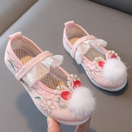 

Gubotare Summer Sandals for Girl Comfortable Girls Sandals Kids Heels Open Toe Ankle Strap Dress Shoes Flower Wedding Party for Toddler Little Big Kid (Pink 1)