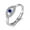 White Gold, variant on 14K Gold Over 925 Sterling Silver Adjustable Evil Eye Ring with Sapphire and Moissanite, S925 Sterling Silver Protection Band, Jewelry for Women