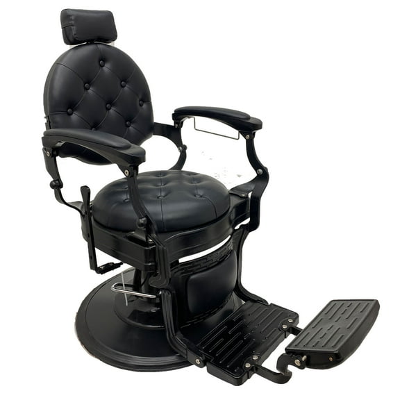 Vintage Barber Chair Hairdressing Salon Chairs Reclining Adjustable Height Swivel