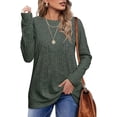 thumbnail image 5 of Sudadera con capucha de manga larga y cuello redondo informal para mujer, sudadera de gran tamaño para otoño e invierno (M), 5 of 5