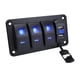 thumbnail image 3 of Panel de interruptores basculantes de 4,2 A con cargador USB doble, voltímetro de aluminio de alta resistencia para vehículos 4 pandillas, 3 of 8