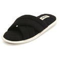 thumbnail image 2 of Floopi Women's Soft Criss Cross Slide W/Quilted Terry Stitch Open Toe Slipper W/ Memory Foam, 2 of 5