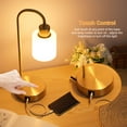 Neoglint Industrial Touch Table Lamps Set of 2, Bedside Lamp with USB A