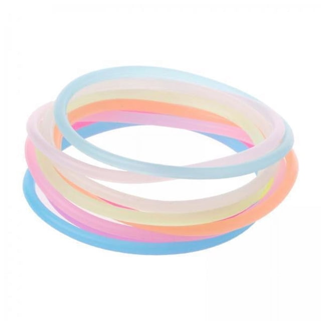 3x 10 Uds. de Pulseras Luminosas de Silicona, Cuerdas para Lazos para El Cabello, Brazaletes para Adolescentes Y Niños, Anillos de Mano para Mujeres Y 3 piezas