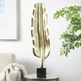 thumbnail image 2 of 8" x 33" Gold Aluminum Metal Feather Bird Sculpture with Black Marble Base, by CosmoLiving by Cosmopolitan, 2 of 10