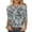 #075-Multicolor, variant on Craaazy Women's Cozy 3/4 Sleeve Floral Prints Round Neck Loose Summer T-shirts Gifts