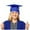 Blue, variant on HNMKIU Graduation Cap Unisex Adult Commencement Hat For College Blue,One Size