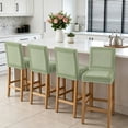 thumbnail image 3 of Sage Green Geometric Bar Stool Cover Set of 4, Green Greek Key Design Burlap Modern Art Stretch Bar Chair Cover, Removable Washable Pub Counter Stool Chair Slipcover for Kitchen Dining Room Pub Cafe, 3 of 9