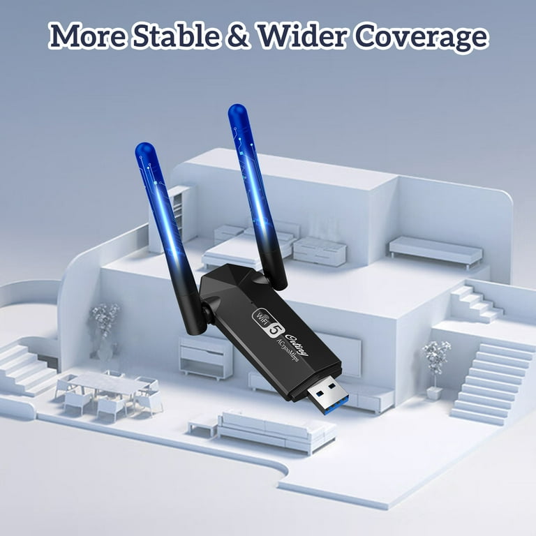 ARCELI USB WLAN Stick, Adattatore WLAN USB, 1300 Mbit/s, Con Bluetooth