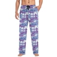 thumbnail image 4 of Blue and Purple Wave Mens Pajama Pant Sleep and Lounge Bottons with Pockets, 4 of 7