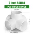 thumbnail image 2 of Accesorios de tubería de PVC Zernmiarder SCH40 de 5 vías y 2 pulgadas, color blanco (4 piezas), 2 of 8