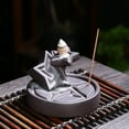thumbnail image 6 of WHAMVOX Ceramic Backflow Incense Burner Five-pointed Star Purple Sand Backflow Censer, 6 of 8