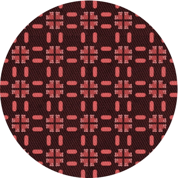 Ahgly Company Machine Washable Indoor Round Transitional Dark Scarlet Red Area Rugs, 5' Round