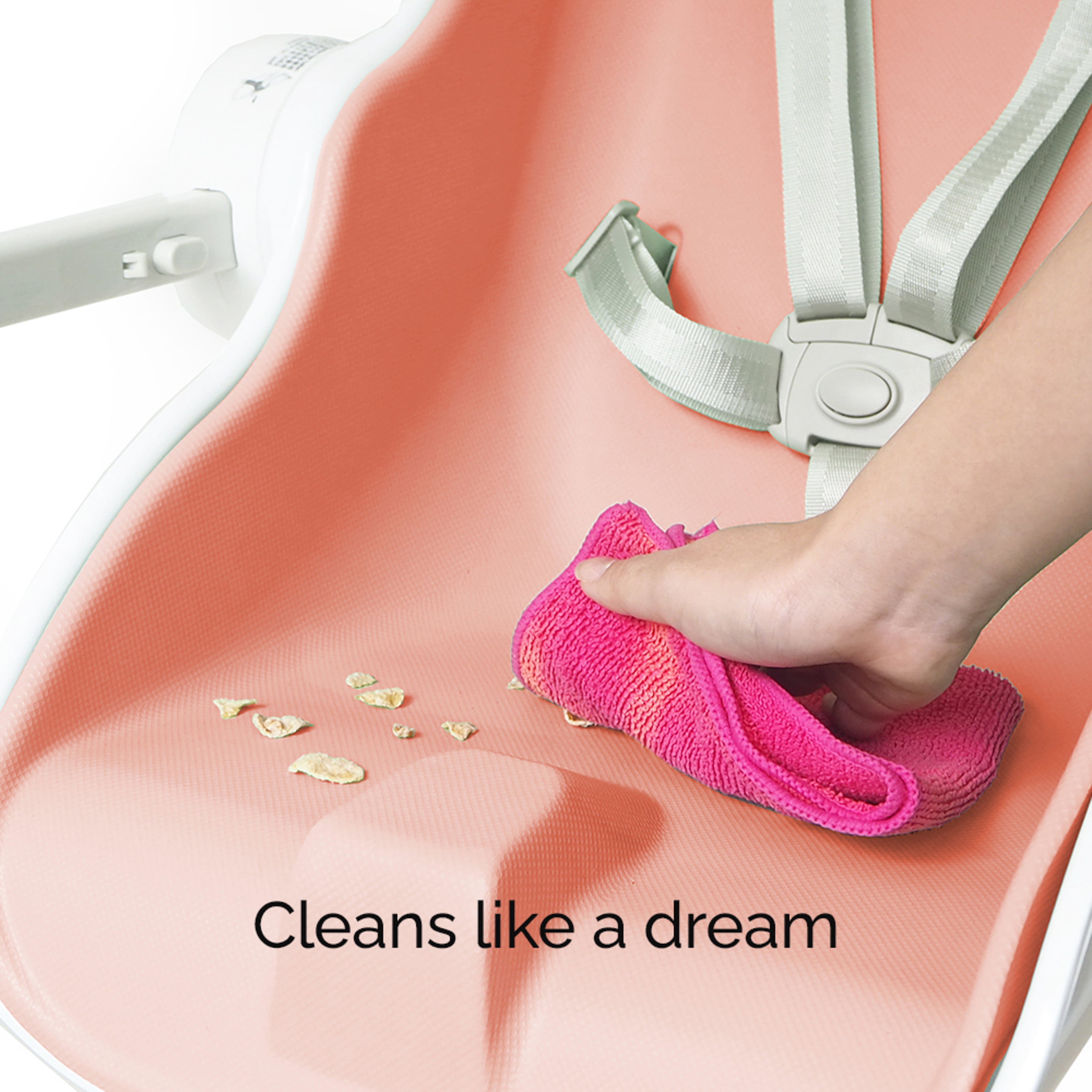 Oribel Cocoon Z Infant High Chair, 5 Adjustable Heights, Foldable, 0m-3yrs, Cotton Candy Pink