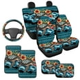 thumbnail image 5 of HUIACONG Hawaii Turtle Car Floor Mats for Women Steering Wheel Cover Car Accessories Interior Floor Covers for SUVs & Trucks Easy to Install Driver Seat, Passenger Seat and Rear Car Seat Covers Set, 5 of 8