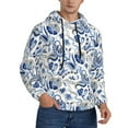 thumbnail image 2 of Cauagu Blue Paisley for Men's Pullover Hooded Sweatshirt Athletic Casual Hoodie Aautumn Hoodie Sweatshirt for Men Pullover Casual Hooded Sweatshirt-4X-Large, 2 of 7