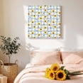 thumbnail image 4 of Farmhouse Sunflower Canvas Wall Art for Living Room, Rustic Yellow Honey Bees Light Blue Plaid Poster Print Painting for Bedroom Office Home Decoration Wall Pictures Prepare To Hang 12"x12", 4 of 9