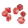 thumbnail image 5 of Juego de dados de resina de 7 Uds., diferentes formas poliédricas, dados de juego de mesa con números claros para juegos de rol, Color sangre, 5 of 5
