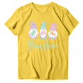 thumbnail image 5 of Blusa informal de manga corta con cuello redondo y estampado de Pascua para mujer Pompotops  hfajkhk127932, 5 of 5