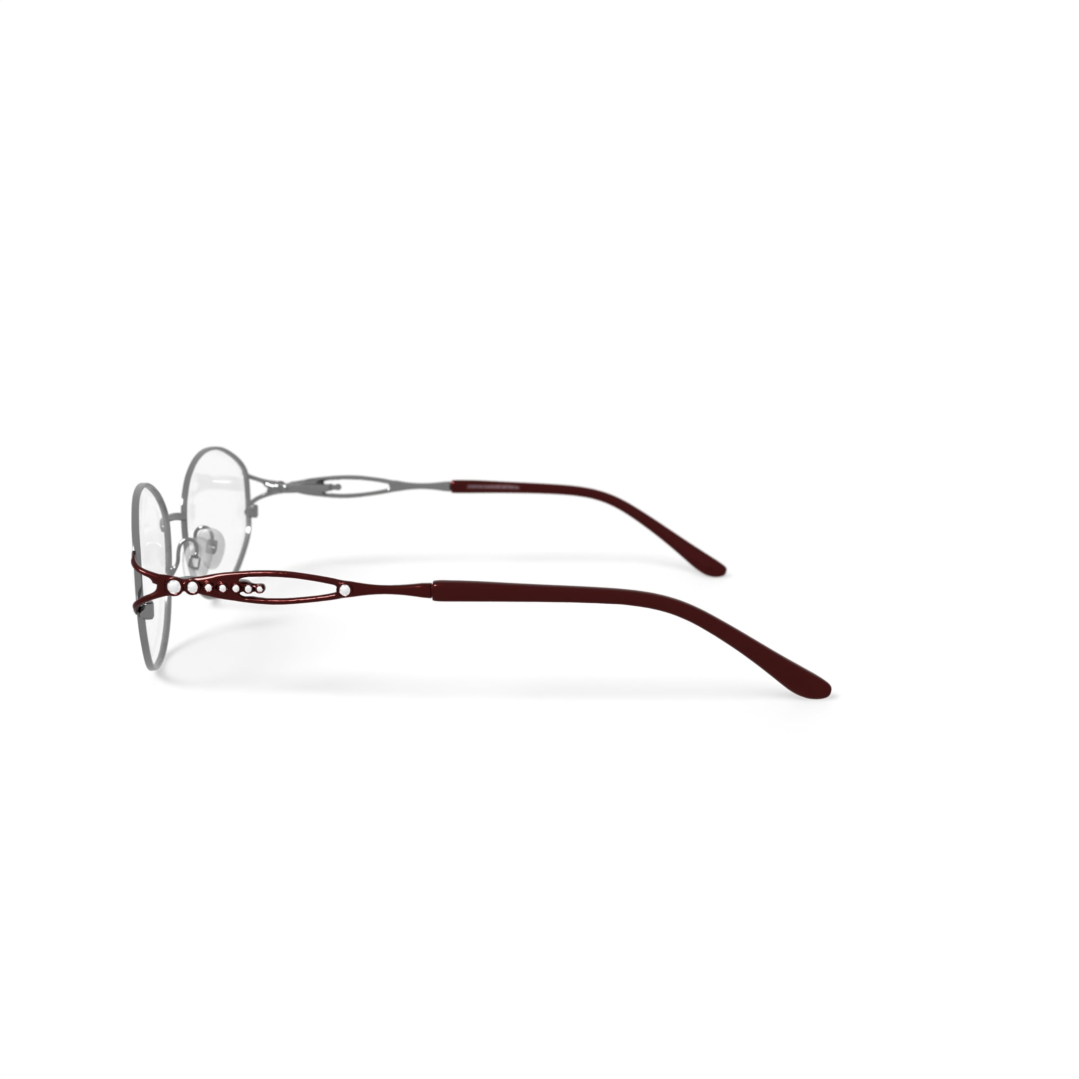 Sophia Loren Women's M190 Oval Prescription Eyeglasses with Case, Burgundy