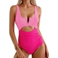 thumbnail image 4 of SOMER Women's One Piece Swimsuit Tummy Control Bathing Suits Cutout High Waisted Wrap Tie Back 1 Piece Swimwear, 4 of 6