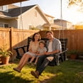 thumbnail image 2 of Innovaze 5FT Wooden Porch Swing, Heavy Duty 880 LBS Patio Hanging Swing Bench for Porch Patio Backyard Garden, Black, 2 of 9