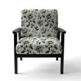 thumbnail image 4 of Designart "Verdant Sleek Damask" Green Damask Upholstered Accent Chair - Bohemian & Eclectic Arm Chair For Bedroom, 4 of 5