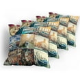 thumbnail image 5 of Ambesonne Nautical Throw Pillow Cover 4 Pack, Venice Canals, 18", Multicolor, 5 of 7