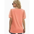 thumbnail image 5 of Womens Summer Casual Shirts Short Sleeve Tunic V Neck Trendy Blouses Tops, 5 of 5