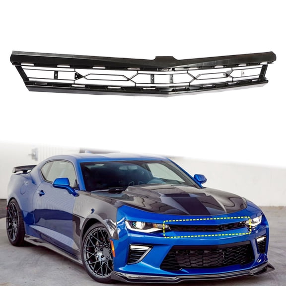 Black Front Upper Grille Grill Fit for Chevy Chevrolet Camaro 2016-2021