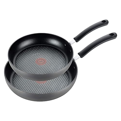 T-fal Ultimate Hard Anodized Titanium Antiadherente 2 Piece Fry Pan Cookware Set, 8 y 10.25 pulgadas, gris