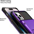 thumbnail image 4 of for iPhone 14 Pro Max Case Wallet Cover 4-Card Credit Card Holder ID Slot Scratch Resistant Dual Layer Hybrid Protective Hard Shell Rugged TPU Bumper Armor Case 6.7 inch Purple, 4 of 12