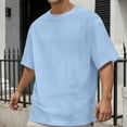 thumbnail image 2 of Men's Summer Crewneck Jacquard T-Shirts Casual Short Sleeve Tops for Everyday Wear Fashionable Tee Mens T-Shirts Pink Under Arm Our Big and Tall 2x, 2 of 5