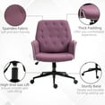 thumbnail image 6 of Vinsetto Spandex Home Office Chair, Tufted Height Adjustable Computer Desk Chair with Swivel Wheels and Padded Armrests, Purple, 6 of 9