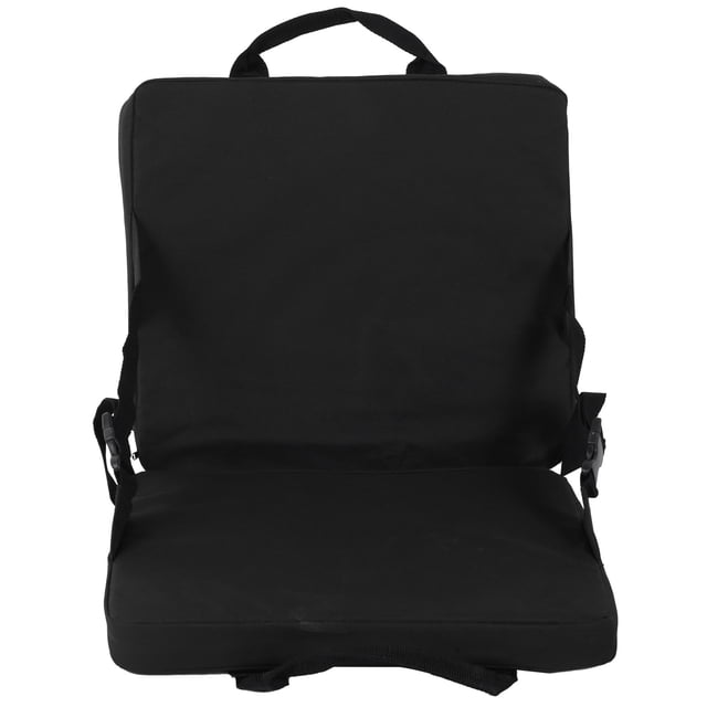 Cojín plegable para exteriores, portátil, ajustable, para acampar, silla con respaldo, color negro