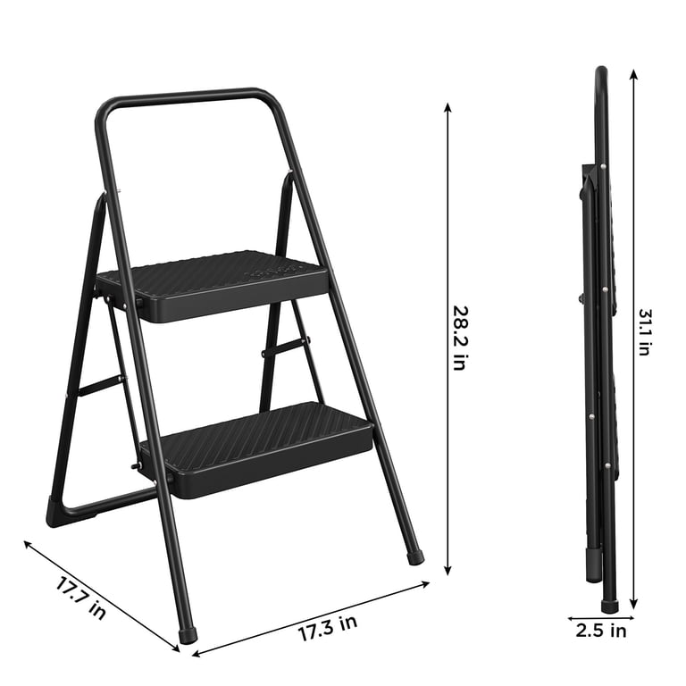 COSCO 2-Step Steel Folding Steel Step Stool, 11 Max