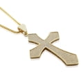 thumbnail image 4 of 925 Sterling Silver Yellow Gold-Tone Large Hip-Hop CZ Cross Religious Mens Pendant Necklace, 4 of 4