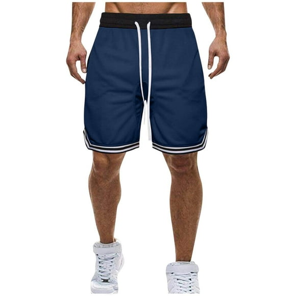 Men's Quick-Dry Basketball Shorts - Lightweight Mesh with Zipper Pockets | Stretchy Athletic Gym Shorts with Drawstring Waist