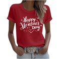 thumbnail image 2 of AGWOLF Valentines Day Shirts for Women Funny Happy Valentines Day Graphic Tees Casual Short Sleeve Crewneck Tops Cute Heart Print Tshirts, 2 of 5