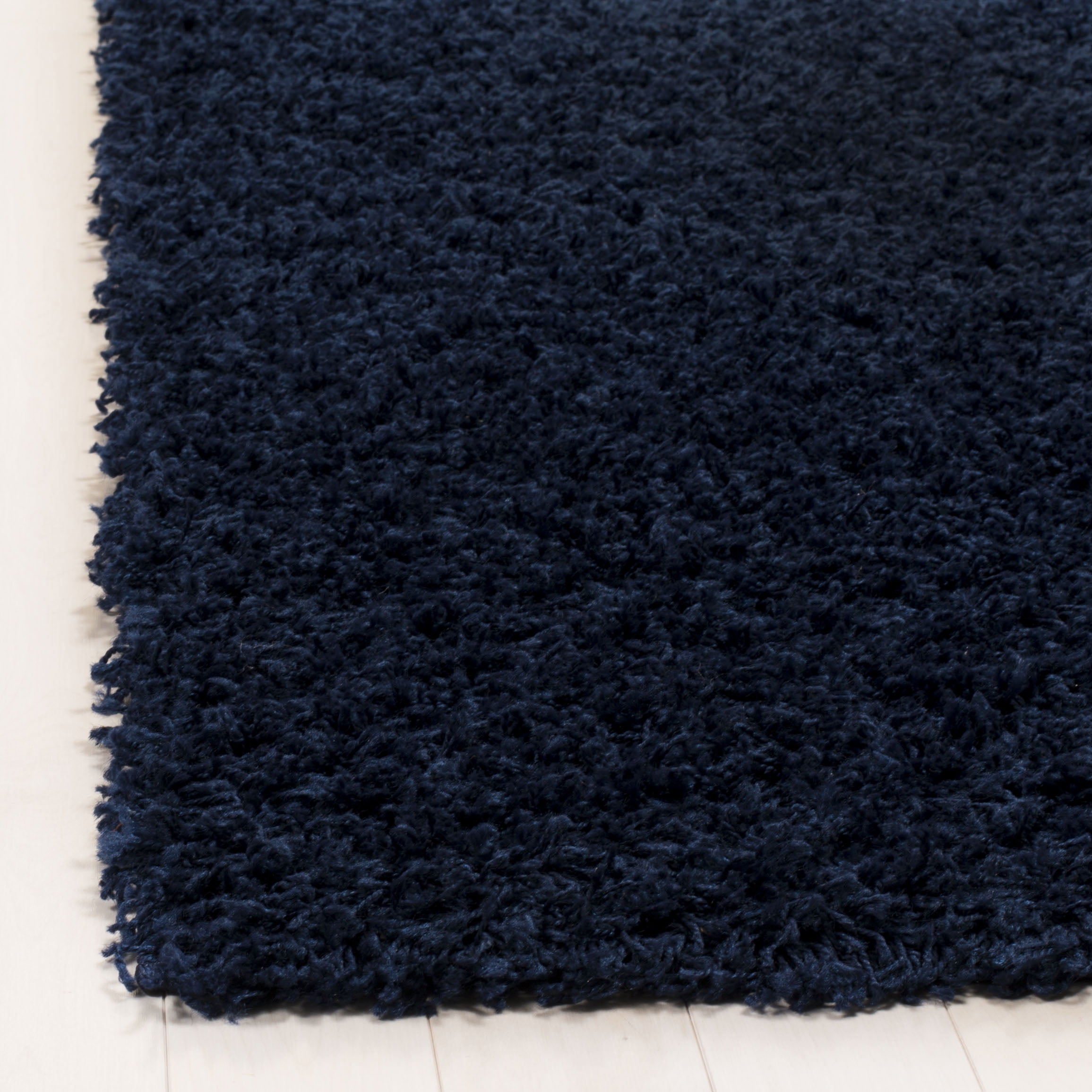 SAFAVIEH Lavena Solid Plush Shag Area Rug, Navy, 10' x 14'