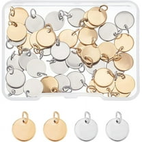 Blank Stamping Message Word Tag Pendants 304 Stainless Steel Flat Round Charms for DIY Bracelets Necklaces Jewelry Making