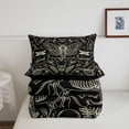 thumbnail image 5 of Homewish Skull Months Dragonflies Twin Comforter Sets,Grunge Damask Bedding Set,Halloween Duvet,Black Reversible,2 Pieces,1 Comforter and 1 Pillowcase, 5 of 7