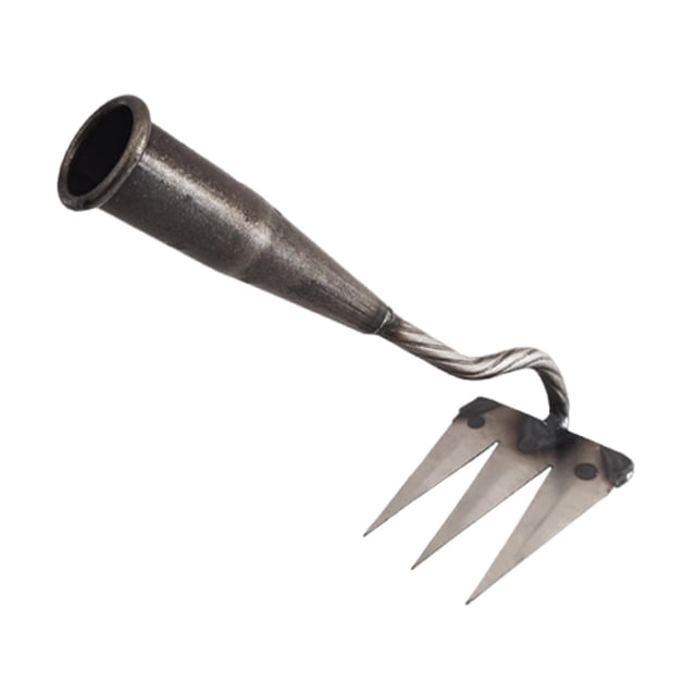 Almencla Garden Hoe Garden Hand Rake Manganese Steel Sturdy Agricultural Weeding Rake Weeding Tool for Planting Farm Loosening Digging 3 Tines