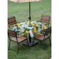 thumbnail image 5 of Square Outdoor Tablecloth with Umbrella Hole Yellow Lemon Outside Table Cloth Waterproof Patio Table Cover Rustic Summer Fruit Blue Strip Watercolor Zipper Tablecloths for Picnic Camping 60x60 Inch, 5 of 8