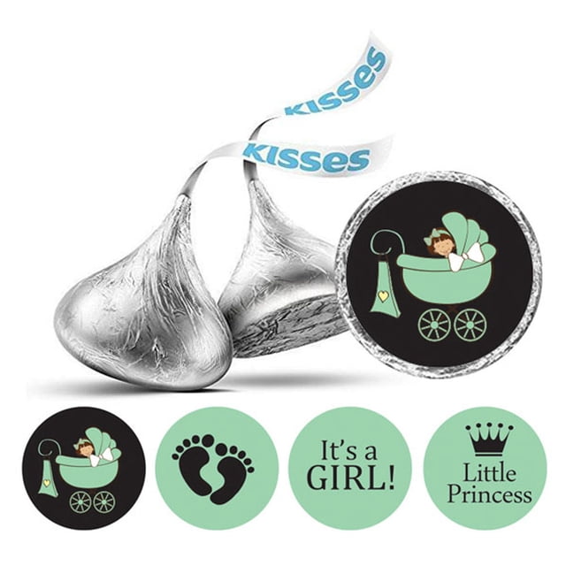 Darling Souvenir 190 Pcs DIY Candy Chocolate Labels Its A Girl Theme Stickers-Mint