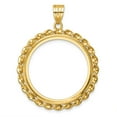 thumbnail image 3 of 14k Yellow Gold Twisted Wire Prong Setting Coin Bezel Pendant Mounting - Fits 27mm, 3 of 4