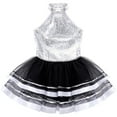 thumbnail image 2 of Aiihoo Kids Girls Dance Dress Sleeveless Sequins Dance Dress Ballet Tutu Jazz Latin Ballerina Dancewear Silver 12, 2 of 7