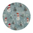 thumbnail image 4 of BANET  Christmas Tablecloth Round, Christmas Hipster Snowman Snowflake Decorative Table Cloth for Circular Table Cover Dinner Table Parties 54"-58, 4 of 8